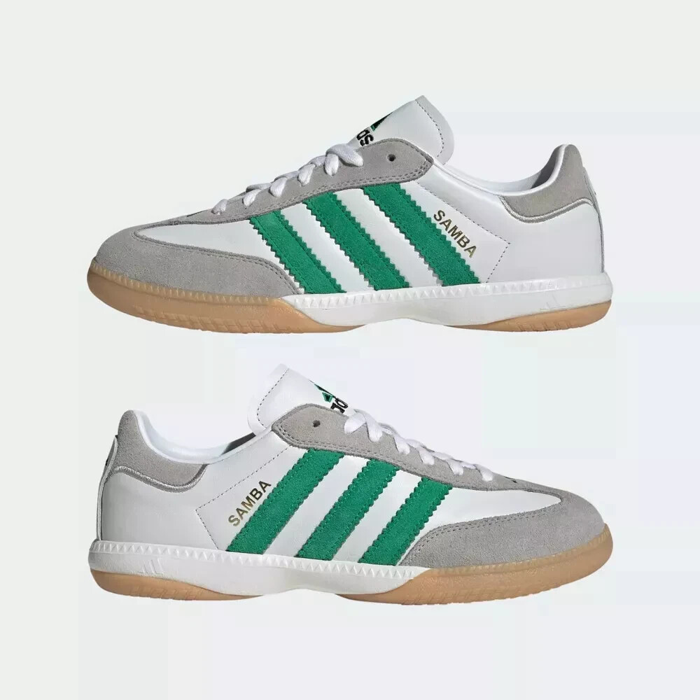 Adidas Men's Samba MN Cloud White Green Gum Sneakers [ID3922