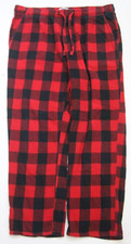 Large Old Navy Red Black Plaid Sleepwear Cotton Adult Men's Pajama Pants MM4