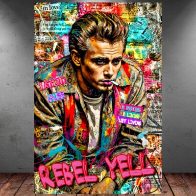 LEINWAND BILD ER XXL ABSTRAKT REBEL YELL GRAFFITI BUNT WAND POSTER P330