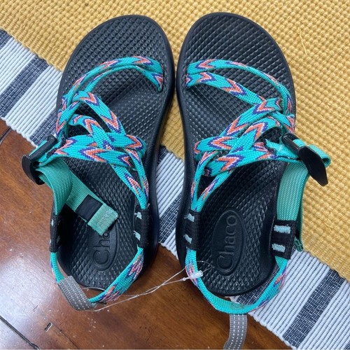 Chaco Kids Sandals - Black and Teal two strap size 1 - Picture 3 of 8