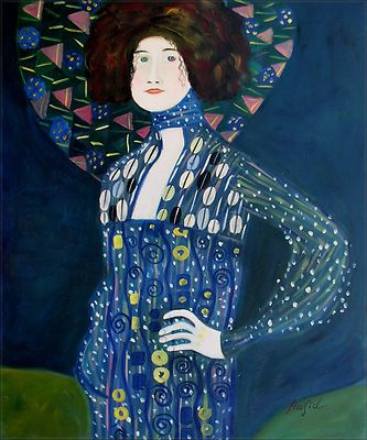 Figurine Goebel Gustav Klimt - Emilie Flöge Avec Support - 7x9 Cm (occasion)