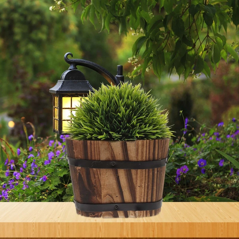  Maceta de madera de escritorio maceta maceta pequeña planta artificial Foto 4 de 4