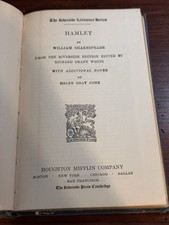 Hamlet by William Shakespeare The Riverside Press Cambridge HC 1911 R. G. White