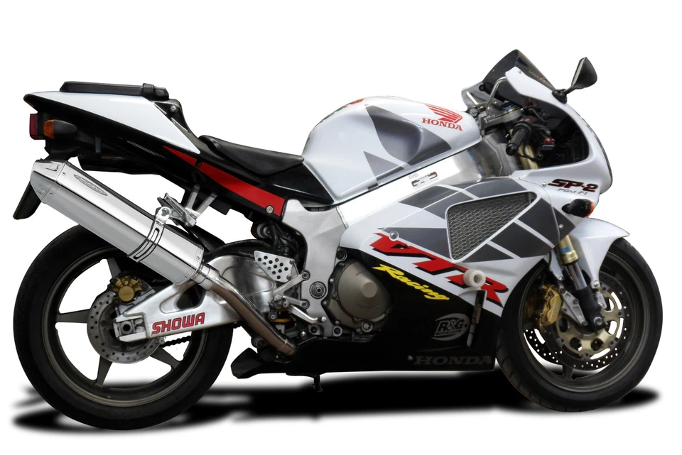 Kit silenciador de escape de acero inoxidable triovalado 17" Slip On Honda RVT1000R RC51 2002-2008 Foto 3 de 4