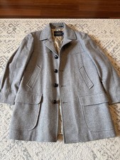Pendleton Men's Gray Wool Button Front Lined Mid-Length Overcoat Size 44