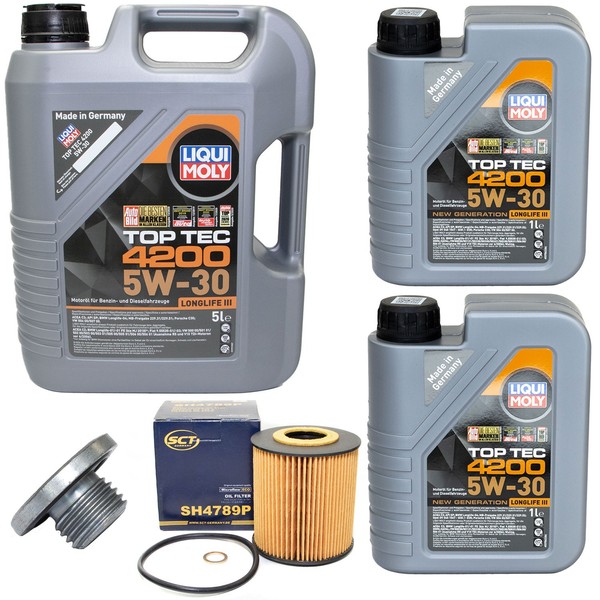 MotoröL Filter Set 5W-30 Liqui Moly 7 Liter + Schraube FüR BMW 5Er 3Er X5 E46-image