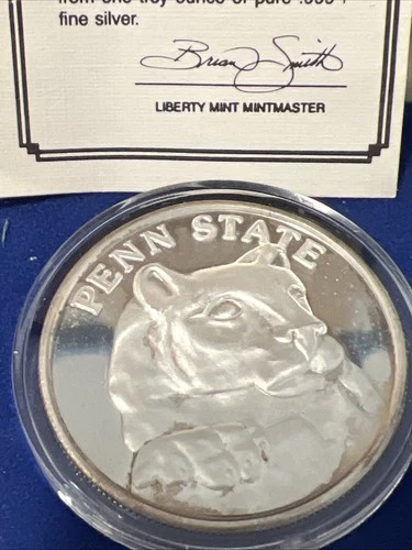 Penn State 1855 One Troy Oz .999 Silver