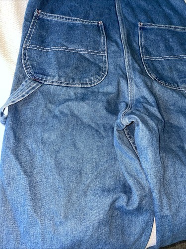 HISEA Mens 30 X 30 Denim Bib Overalls Carpenter Workwear Dungarees Tool Pocket - Picture 9 of 16
