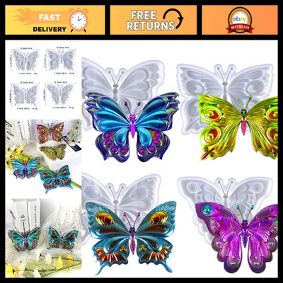 4 Pcs Butterfly Wall Hanging Silicone Molds - Epoxy Resin Art Decor for Home & O