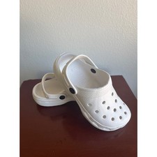 White Clog Shoes Slip On Comfort Sandals Ventilated Water Shoes Size 2/3 child
