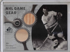 2005-06 UD SP Game Used hockey Gordie Howe NHL Game Gear jersey stick /100 card