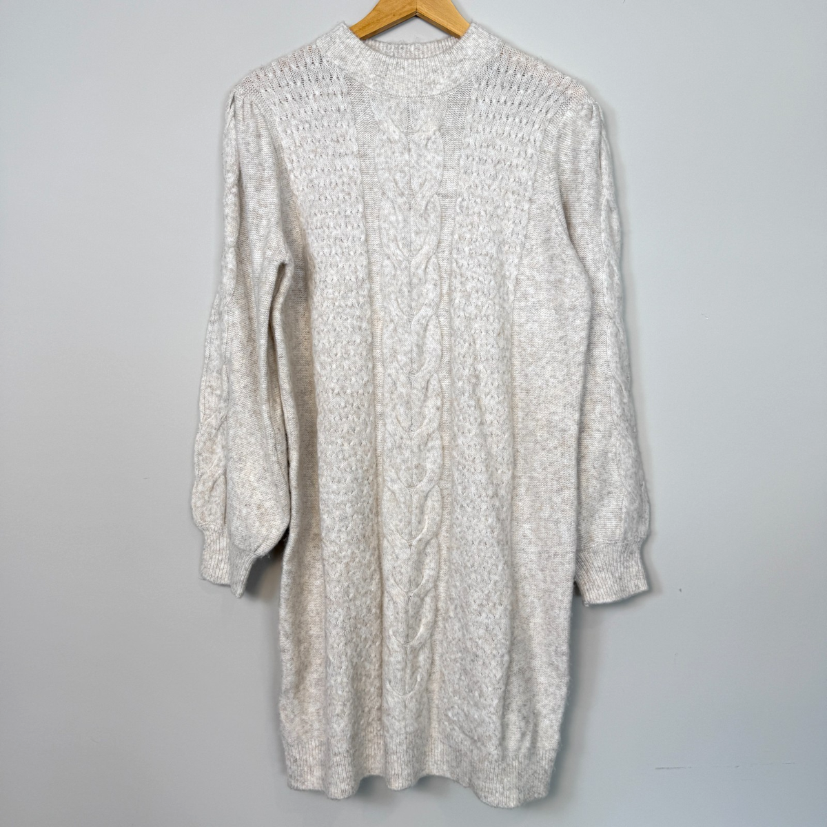 neutral sweater dress NWT Design History Emi Combo in Ivory. Size XS Knitted Sweater Dress | Pure