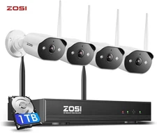 ZOSI 2K WiFi 6 Outdoor Security Camera System 4K 8MP 8CH 1TB NVR Night Vision