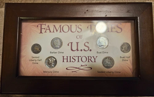 Famous US Dimes of History, Capped Bust, Seated Liberty 10C