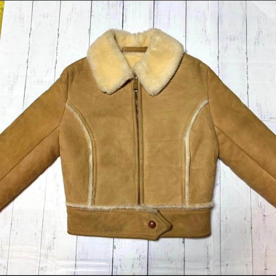Jaqueta de Couro NAPA CALIFORNIA Matterhorn Shearling Camelo Anos 70 Vintage - Imagem 2 de 4