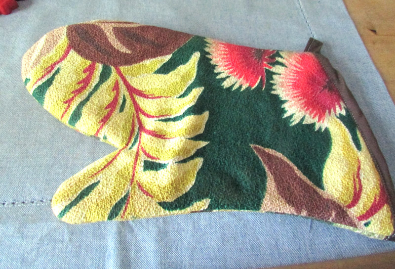 Barkcloth Kitchen Oven Mitt
