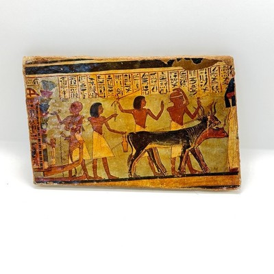 VTG Egyptian Art of Papyrus Tomb of Roy Hieroglyphics Luxor on 6x4 Fiberboard