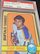 1972-73 O-PEE-CHEE #136 GILBERT PERREAULT PSA 9 MINT BUFFALO SABRES NHL