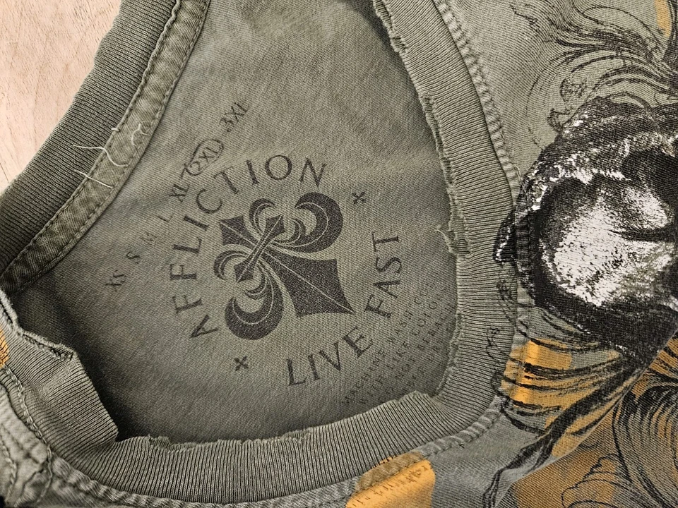 Affliction T Shirt Gr. XXL Herren Grün - Bild 2 von 3