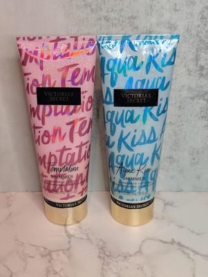 New Sealed Victorias Secret Fragrance Lotion Parfumee Temptation & Aqua Kiss 8oz