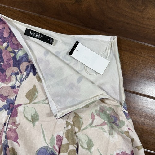 Lauren Ralph Lauren Women's Size 10 Floral Linen A Line Mini Skirt $165 - Picture 10 of 12