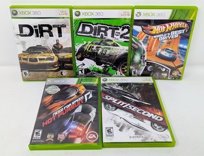 Xbox 360 5 Racing Game Lot - Dirt 1 & 2, Hot Wheels, Split Second, & More!