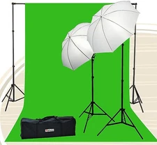 Chromakey Green Screen Kit 800 Watt 10X20 Ft Chroma Key Green Screen Photo Video