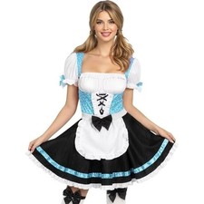 Spooktacular Creations Oktoberfest Costume Women Medium German Dirndl Dress Set