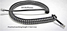 2-Pack Dark Gray Black 9Ft Telrad Phone Handset Cord Avanti Connegy Curly