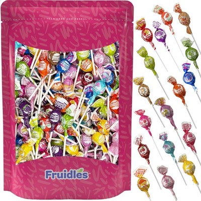 MiniPops Lollipops Hard Candy 8 Ounce (Pack of 1), Assorted,Orange,Blue