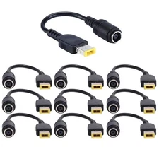10PCS Round 7.9*5.5mm to Square Plug Adapter Replacement for Lenovo Laptop