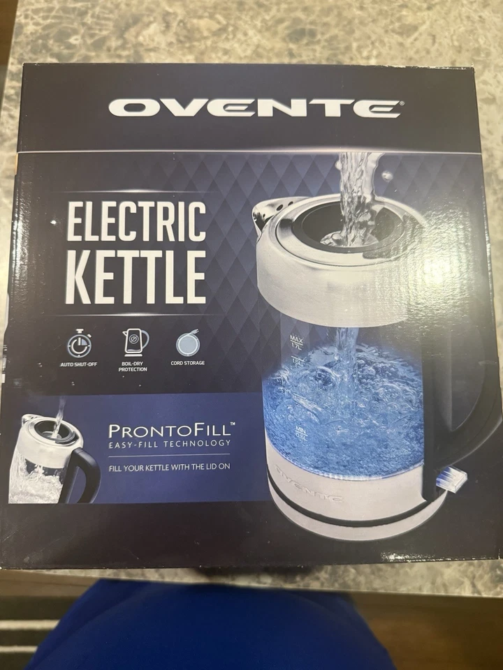 Hervidor de agua eléctrico de vidrio Prontofill 1,7 litros 1500 W plateado KG612S Foto 2 de 4