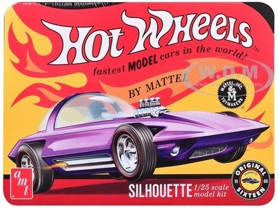SKILL 2 MODEL KIT HOT WHEELS SILHOUETTE W/COLLECTOR TIN 1/25 SCALE AMT AMT1593