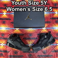 Nike Jordan Spizike Low Triple Black Anthracite FQ3950-001 Youth 5Y Women s 6.5