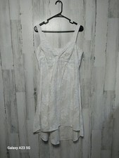 Hoku Hawaii Women's Large Cream White Hawaiian Print Sleeveless Dress