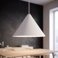 Pendelleuchte HäNgelampe Metall Ø 20,5 Cm H: Max. 130 Cm Verstellbar Weiß GU10