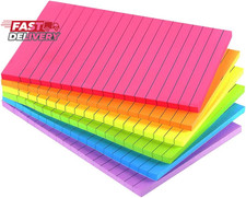 Lined Sticky Notes 4X6 in Bright Ruled Stickies Colorful Super Sticking Power Me