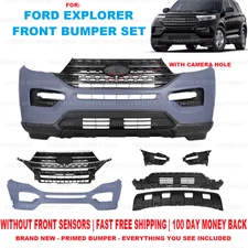 Front Bumper Cover Grill Skid Plate Valance Assembly For 2020-2024 Ford Explorer