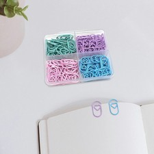 120x Paper Clips Small Heart Decorative Colored Paperclips Bookmark for