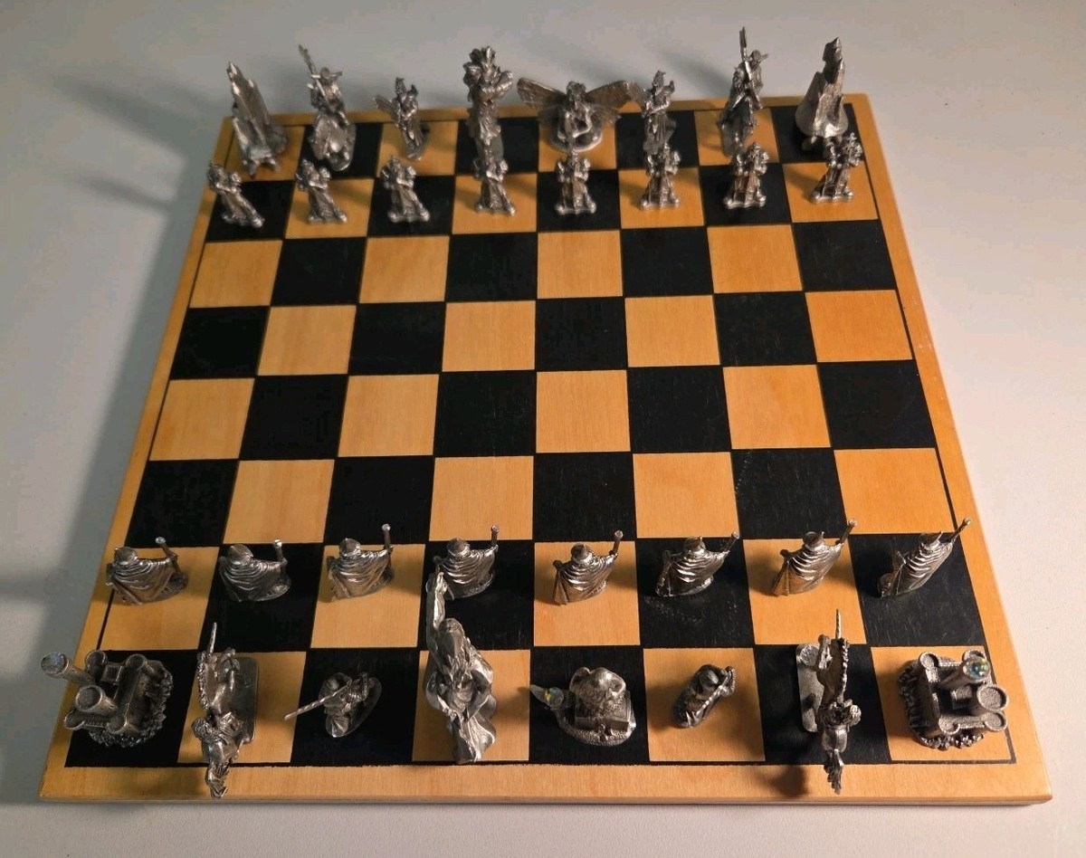 Rare 1986 Partha and Rawcliffe Pewter Chess Set. | eBay