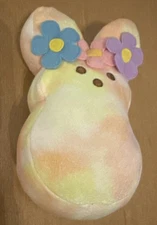 Peeps Easter Bunny Tie Dye Plush with Flowers 6"