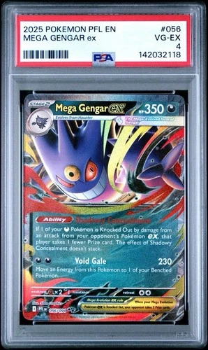 2025 Pokemon Phantasmal Flames # 056 Mega Gengar EX PSA 4 Card VG-EX Free Ship!