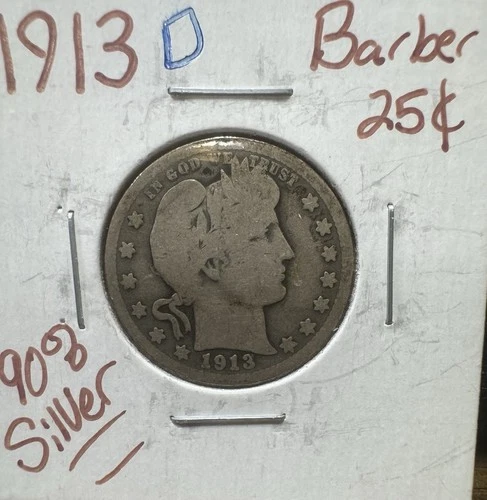 1916 D Barber Quarter Silver 25c Coin