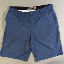 Quiksilver Amphibians Mens 38 Blue Plaid Board Shorts Swim Trunks Casual