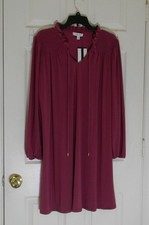 Nine West Dress from the Ground Up Plumberry Sz Small NWOT Shift Shirt Stretch