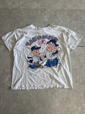 90s Vintage New York Yankees Flintstones Heather Gray T Shirt Size XL