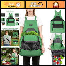 Garden Apron with Pockets  Drawstring Bag - Canvas Harvesting Apron for Men  W