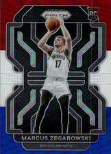 2021-22 Panini Prizm Marcus Zegarowski #300 Red White and Blue Brooklyn Nets 27O