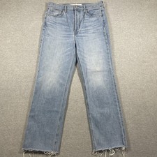 Frank and Eileen Monaghan mom jeans women's 30 W30 L26 blue medium wash raw hem