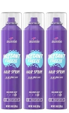 Aussie Instant Freeze Hair Spray Original Formula 3PACK 10 Oz 24 Hr MAXIMUM HOLD